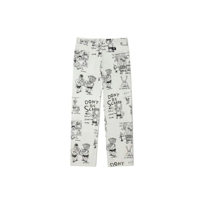 Vans x DANIEL JOHNSTON Casual Pants Men's Ecru Multicolor-1