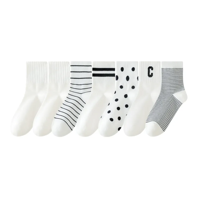 Lan Miao Mid Calf Socks Women's 7 Pack-0