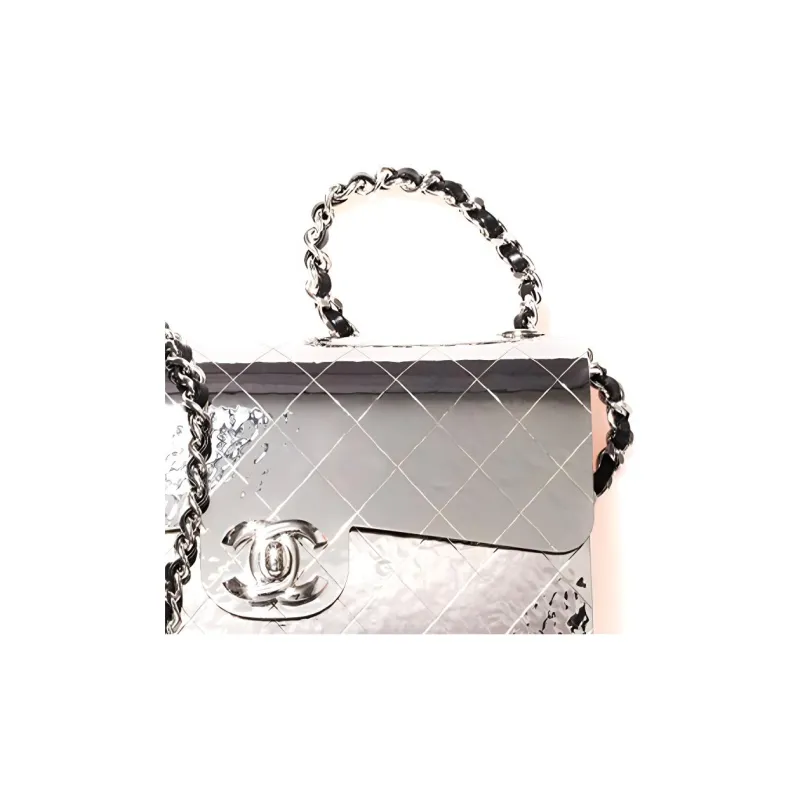 CHANEL Metal Box Bag, Evening Bag, Shoulder Bag Trumpets Women's Gold-3