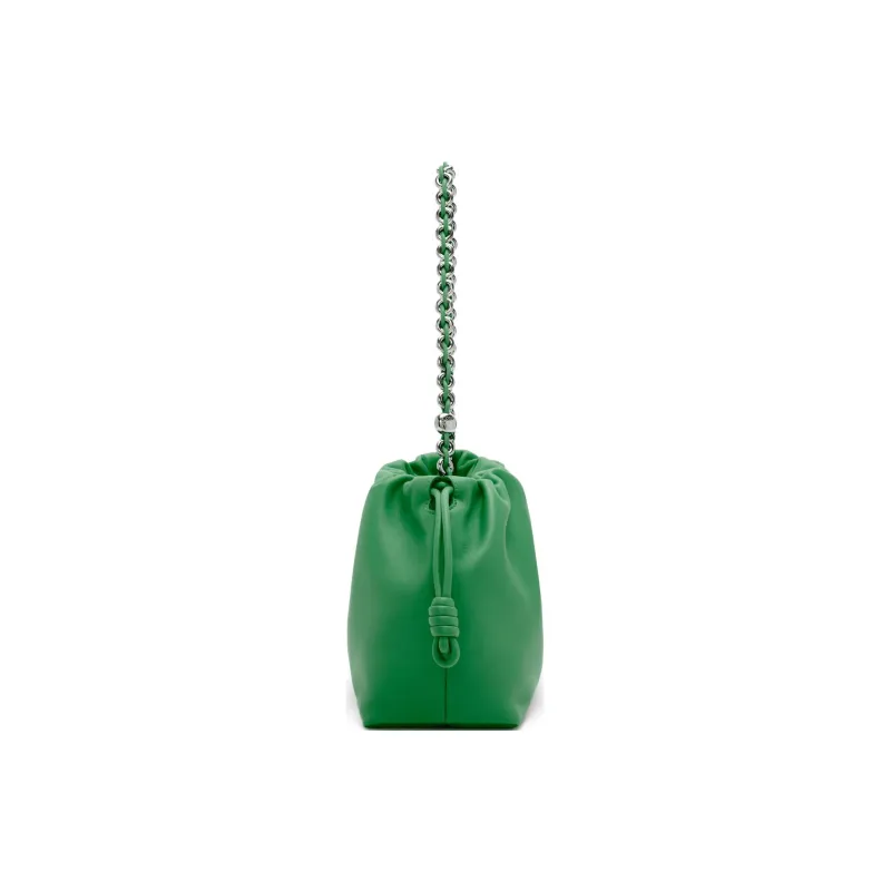 LOEWE Flamenco Soft Nappa Lambskin Clutch Medium Size Women's Tropical Green-5