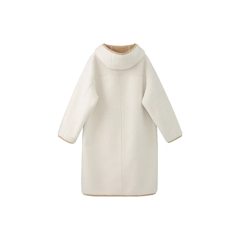 Fstudio Korean Petite Reversible Hooded Commute Relaxed Coat Women's Khaki-3