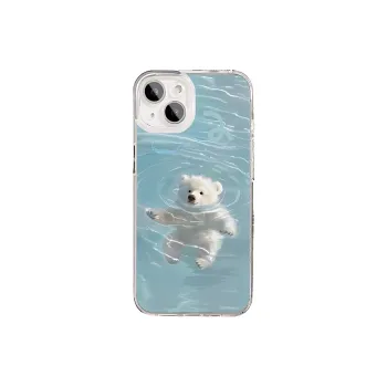 Wei Xin TPU Material Swimming Bear Phone Cases Compatible With IPhone 16/15 Pro Max/Apple 13/14 Pro Max/12 Series