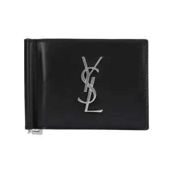 SAINT LAURENT Monogram Smooth Leather Wallet, Wallet Men's Black
