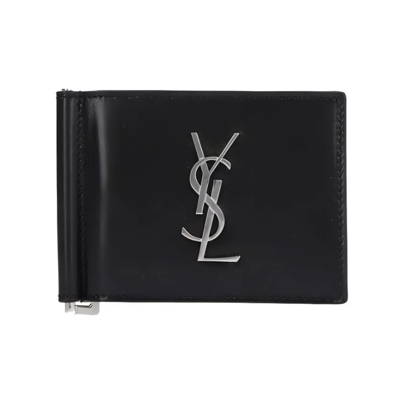 SAINT LAURENT Monogram Smooth Leather Wallet, Wallet Men's Black-0