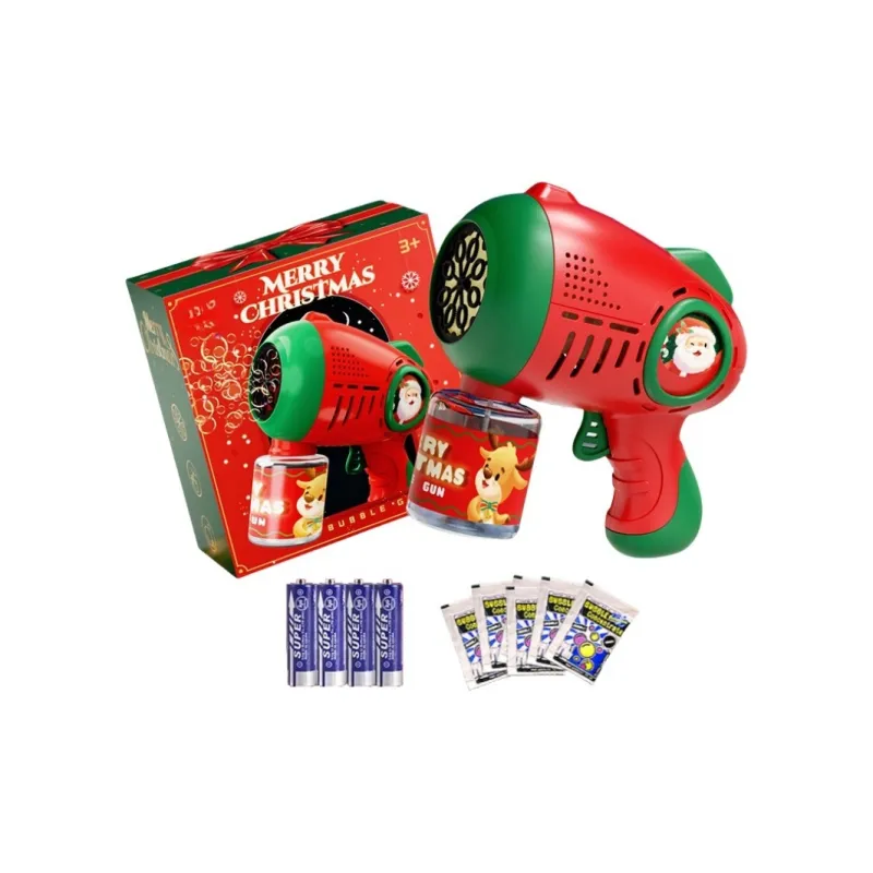 TEMI Christmas Handheld Cartoon Foam Gun Fully Automatic Bubble Machines-5