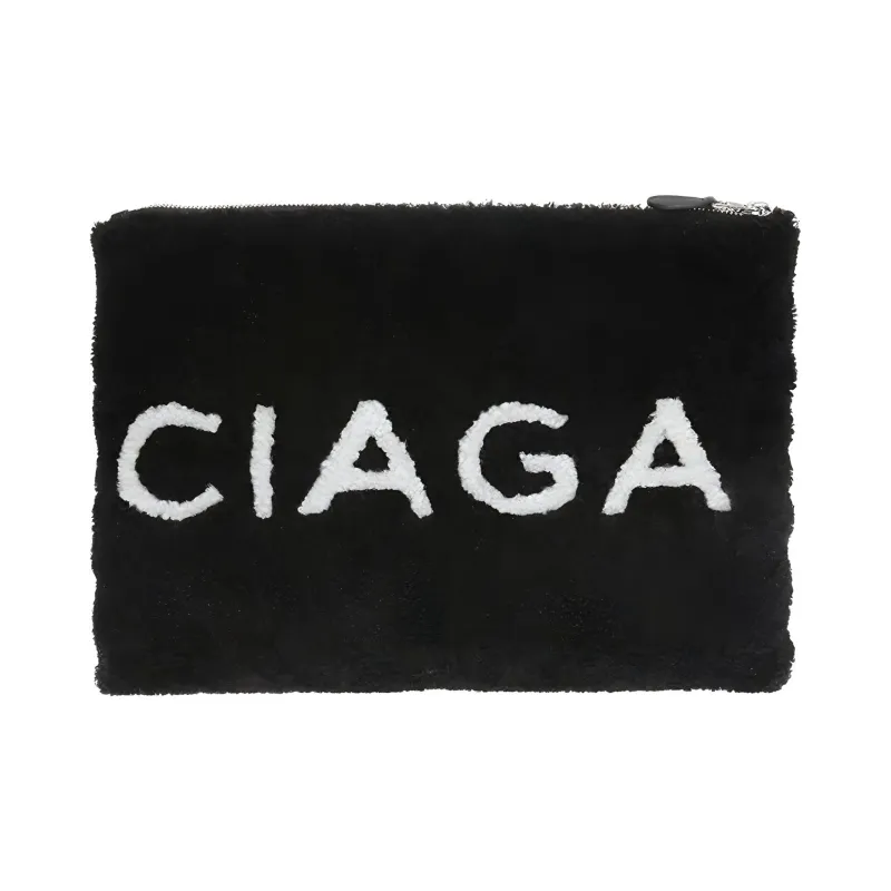 Balenciaga Wool Handbag Clutches Women's Black-1