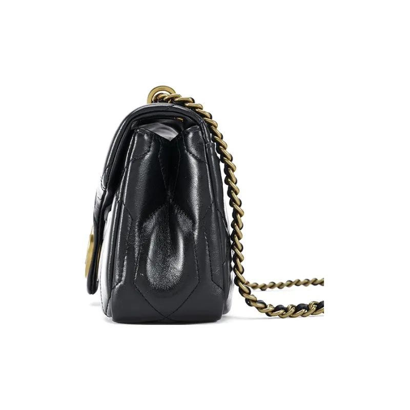 BOSSSUNWEN Cow Leather Crossbody Bag, Shoulder Bag Everyday Casual Vacation Regular Women's Black/Red-2