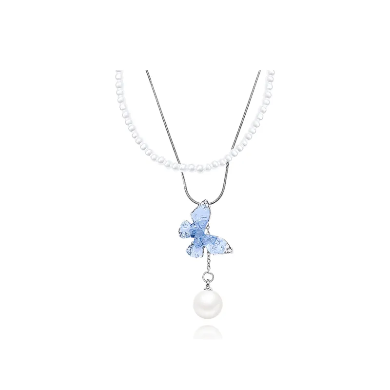 SHEEHHYY Alloy/Zircon/Simulated Pearl Necklaces Women's-2