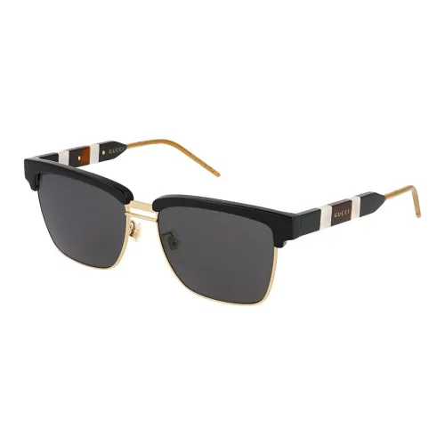 GUCCI Acetate Metal Browline Sunglasses Women's Black