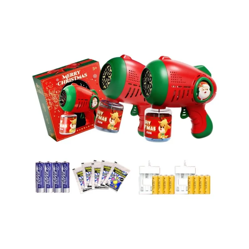 TEMI Christmas Handheld Cartoon Foam Gun Fully Automatic Bubble Machines-7