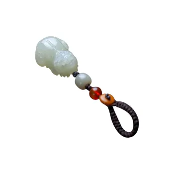 AQI Hetian Jade Pendants Pale Greenish White Jade Unisex