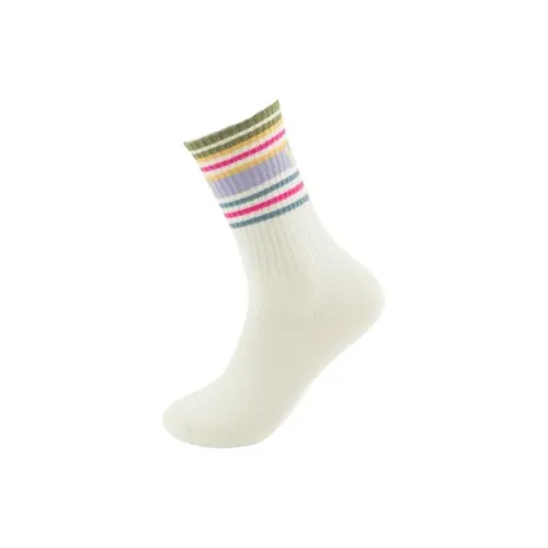 Vans SOCKS Mid Calf Socks Women's 1 Pack White Candy