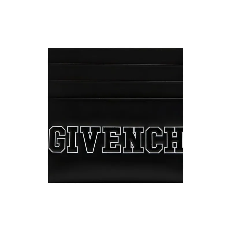 GIVENCHY Smooth Cow Leather Card Clip Card Holder Men's Black-4