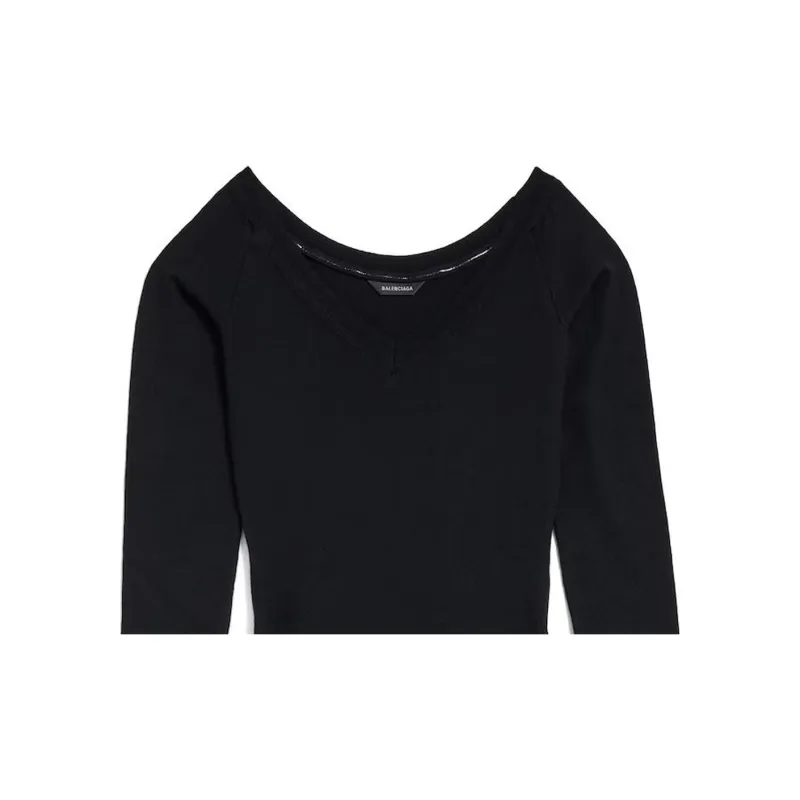 Balenciaga Long Sleeved Dress Regular Fit Women's Black-2