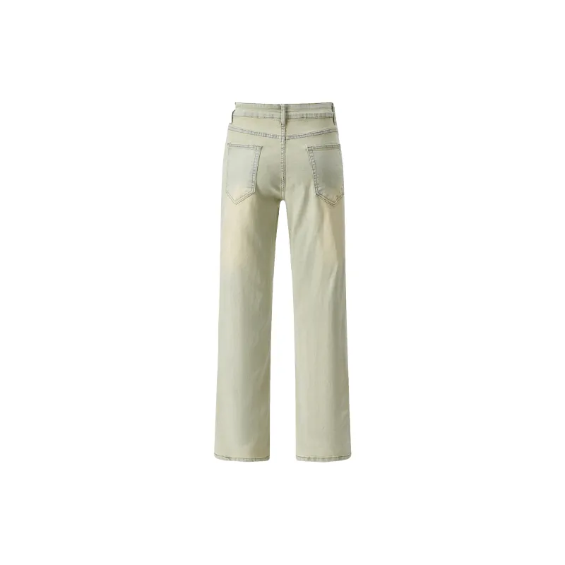 FAKE VINTAGE Jeans Unisex Yellow Mud-1
