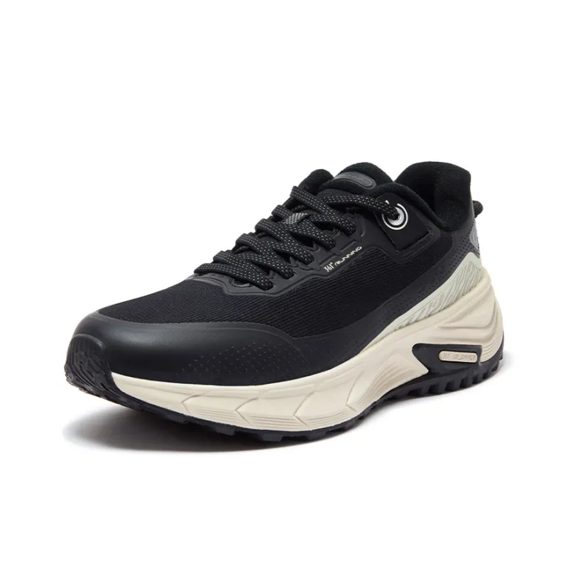361° Rain Screen Cushioning, Slip Resistant, And Abrasion Resistant Low Top Casual Running Shoes Women's Black-1
