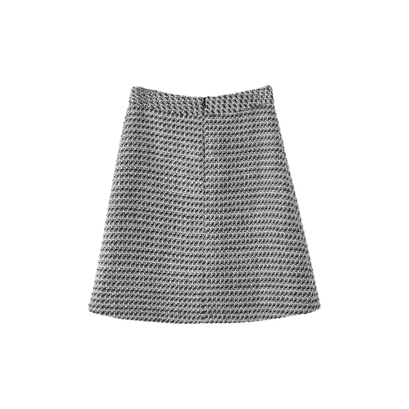 Late White Casual Short Skirts Women's Black-3