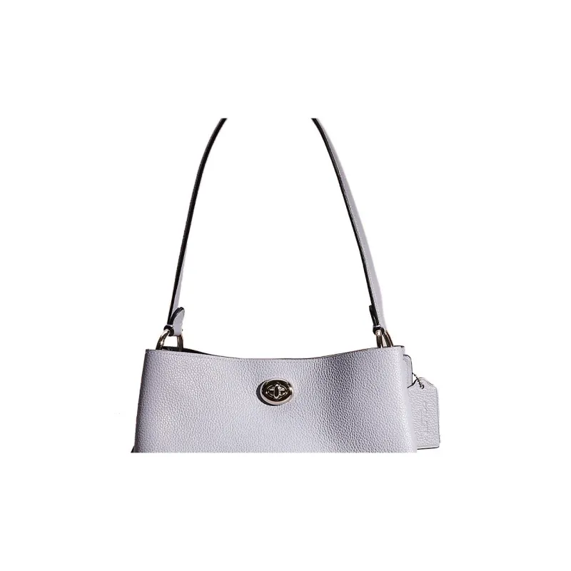 COACH Charlie Pebbled Leather Bucket Bag Handbag Shoulder Bag Crossbody Bag Large Size Women's Taro Purple-1