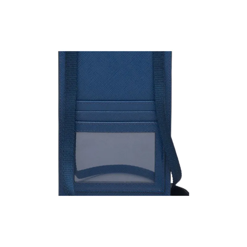 PRADA Saffiano Leather Cell Phone Pouch Men's Blue-3