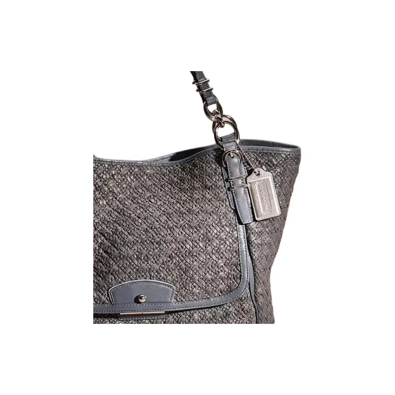 COACH Kristin Leather Tote Bag Shopping Bag Handbag Large Size Unisex Gray Blue-1