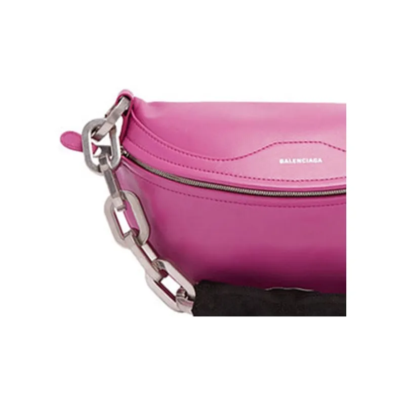 Balenciaga Calfskin Shoulder Bag Crossbody Bag Regular Women's Rose Red-4