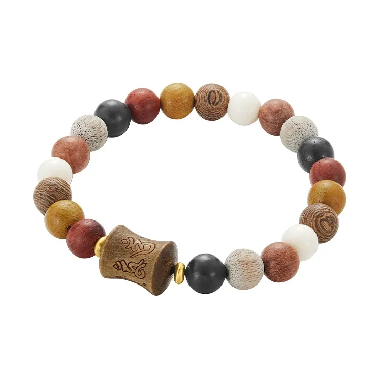 Misongma Green Sandalwood Wooden Bracelets Unisex-1