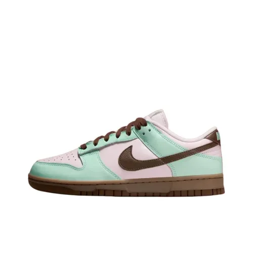 Nike Dunk Anti-Slip Wear-Resistant Low-Top Skateboard Shoes Unisex Pink Green Brown