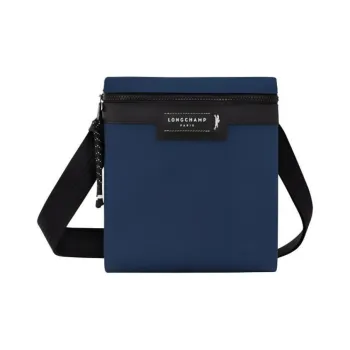 LONGCHAMP Le Pliage Energy Canvas With Leather Trim Shoulder Bag Crossbody Bag Small Size Men's Blue