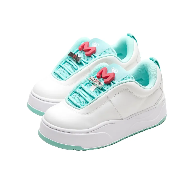 M26D Anti Slip Wear Resistant Low Top Skateboard Shoes Unisex White Green-2