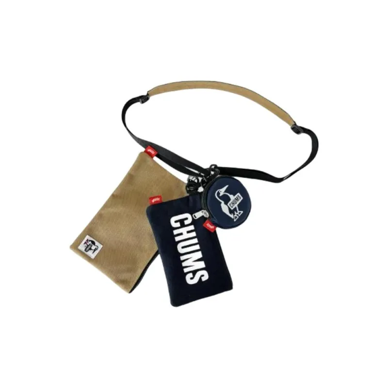 CHUMS Cotton Document Wallet Card Holder Coin Purse Regular Unisex Marine Blue & Beige-3
