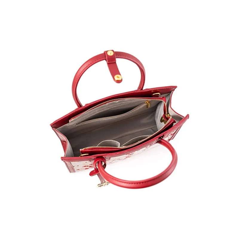 Vigno Synthetic Leather Handbag One Shoulder Crossbody Regular Women's Red-11