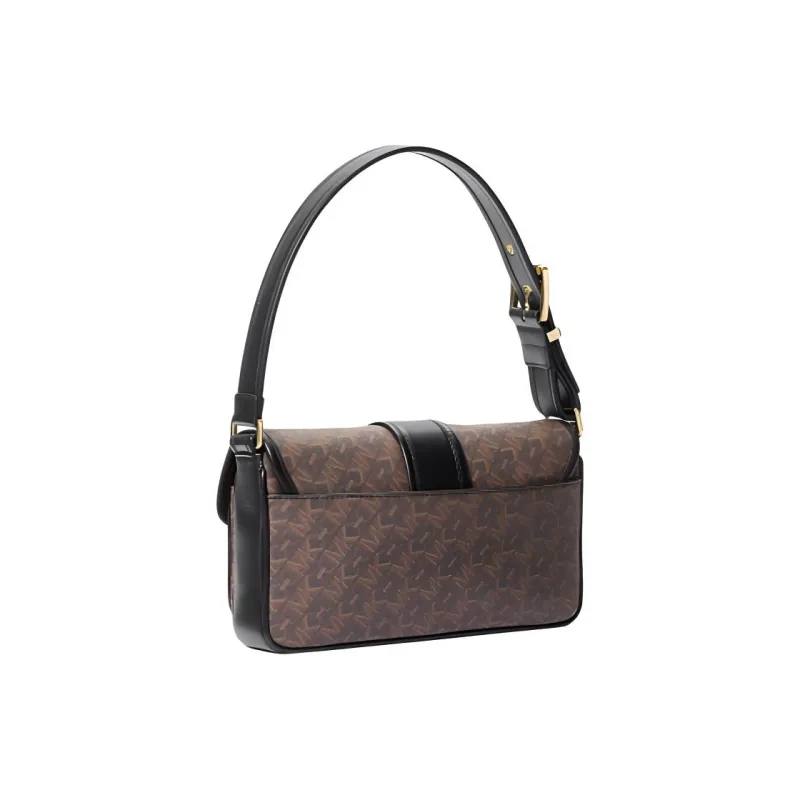 MICHAEL KORS Artificial Leather With Cow Leather Handbag, Shoulder Bag Regular Women's Dark Brown & Black-5