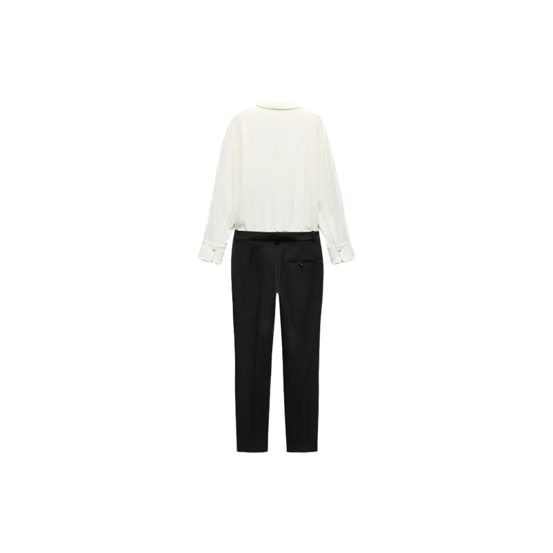 ZARA ZW Series Jumpsuit Women's White/Black-1