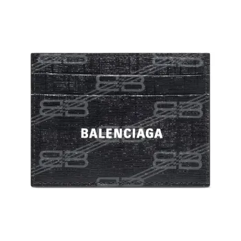 Balenciaga Coated Canvas Card Holder Card Holder Regular Women's Black/Gray