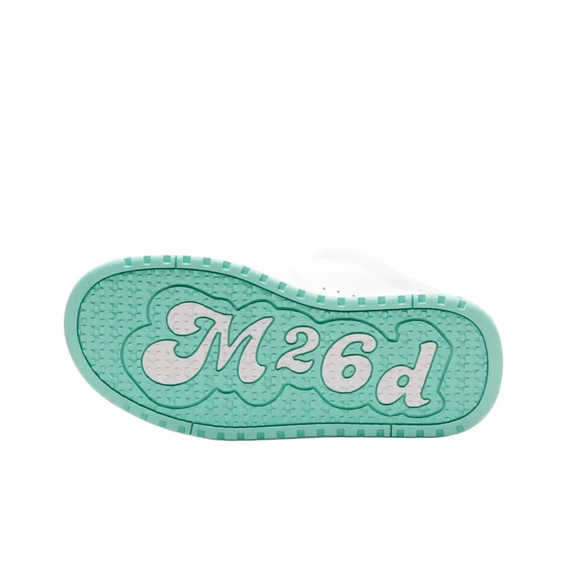 M26D Anti Slip Wear Resistant Low Top Skateboard Shoes Unisex White Green-5