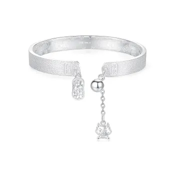 Children's Drawings S999 Fine Silver Bangles Women's