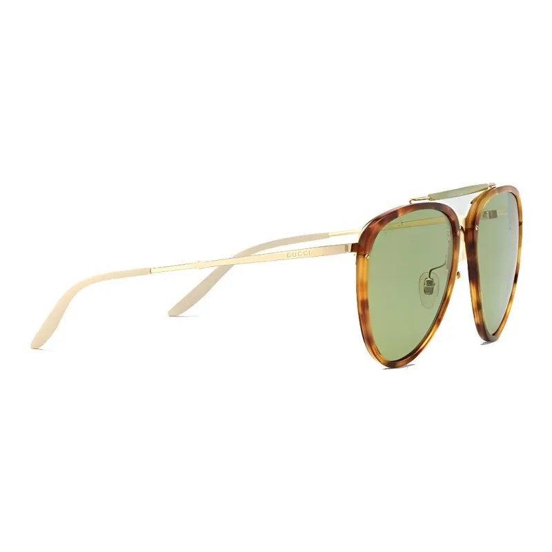GUCCI Metal Acetate Aviator Sunglasses Men's Tortoiseshell-2