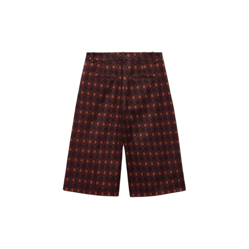 ZARA ZW Series Casual Shorts Women's Dark Orange-1