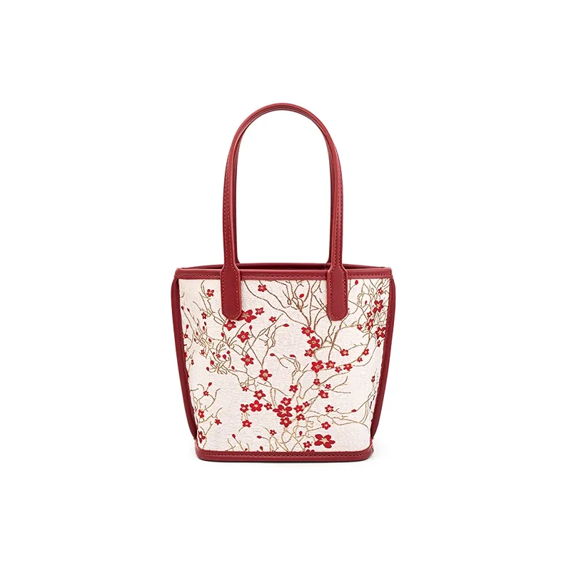 Vigno Synthetic Leather Handbag One Shoulder Crossbody Medium Size Women's Red-4