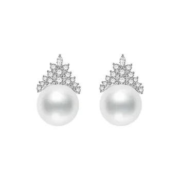 ANGEPERLE Freshwater Pearl Earring Studs Women's