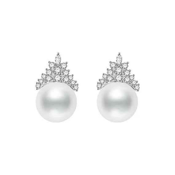 ANGEPERLE Freshwater Pearl Earring Studs Women's-0