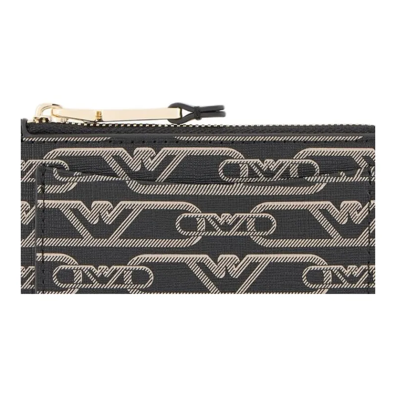 EMPORIO ARMANI Polyester Card Holder Women's Black & Light Umber-2