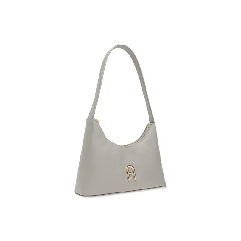 Furla Diamante Soft Calfskin Shoulder Bag, Handbag, Shoulder Bag Mini Women's Gray-1