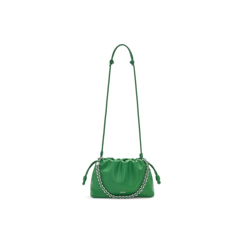 LOEWE Flamenco Soft Nappa Lambskin Clutch Medium Size Women's Tropical Green-3