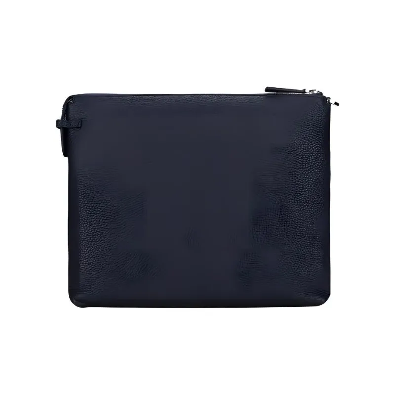 MONTBLANC Soft Leather With Grain Texture Clutch Men's Navy Blue-4