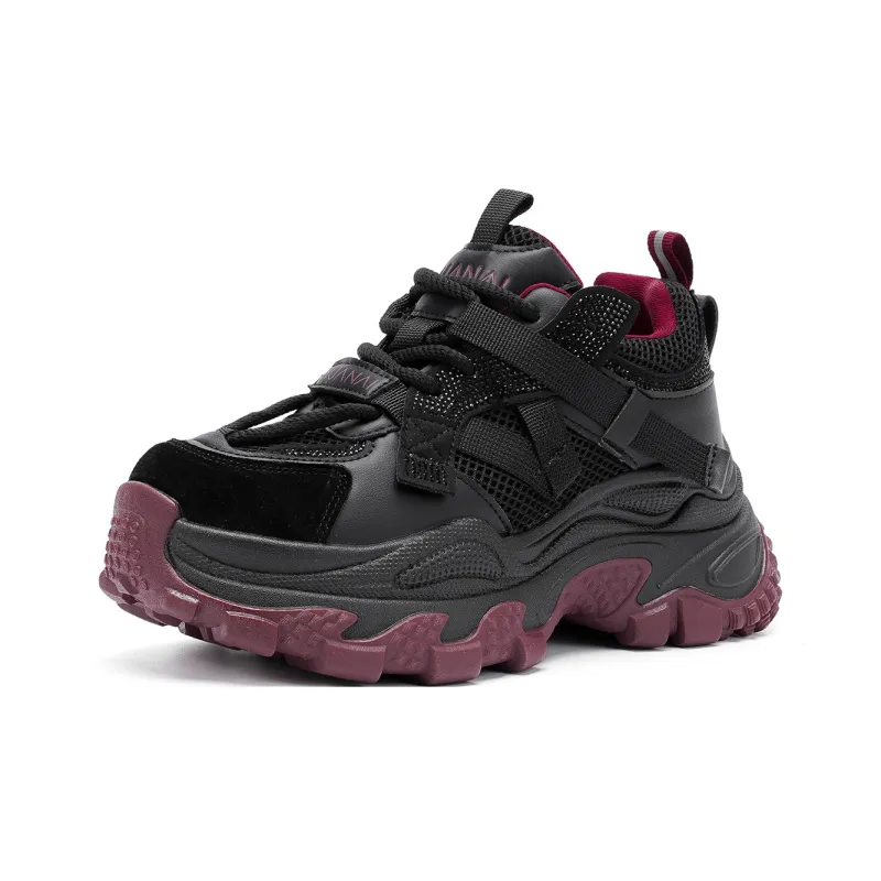 HUANAI Height Increasing Low Top Chunky Sneakers Women's-14