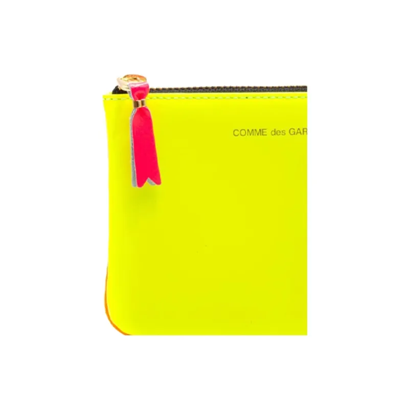 CDG Leather Wallet Women's Yellow & Orange-3