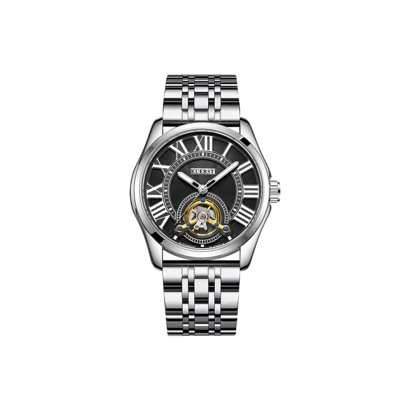 KUERST Automatic Mechanical Movement Steel Strap Watch Men's Watches White Dial-4