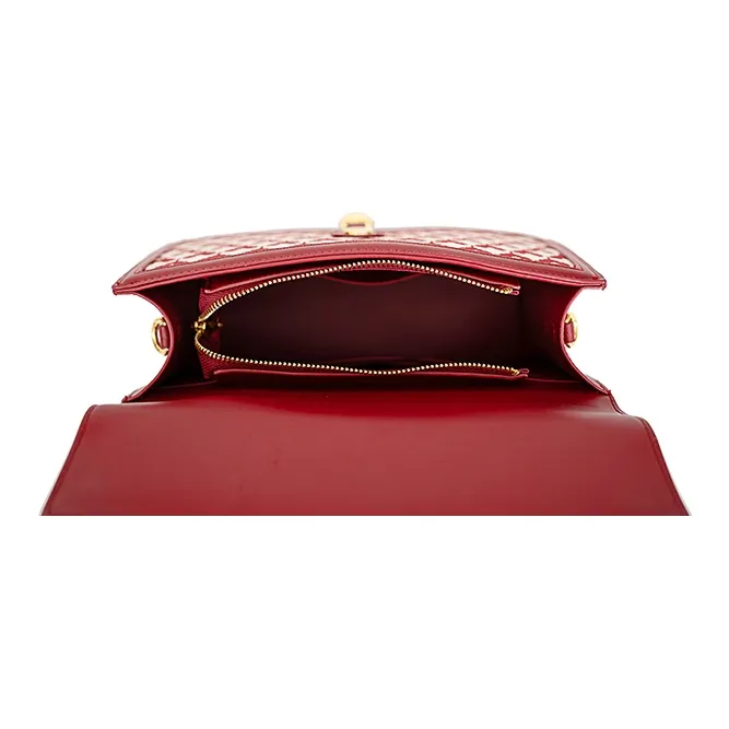 Vigno Synthetic Leather Crossbody Bag Shoulder Bag Regular Women's Red-4