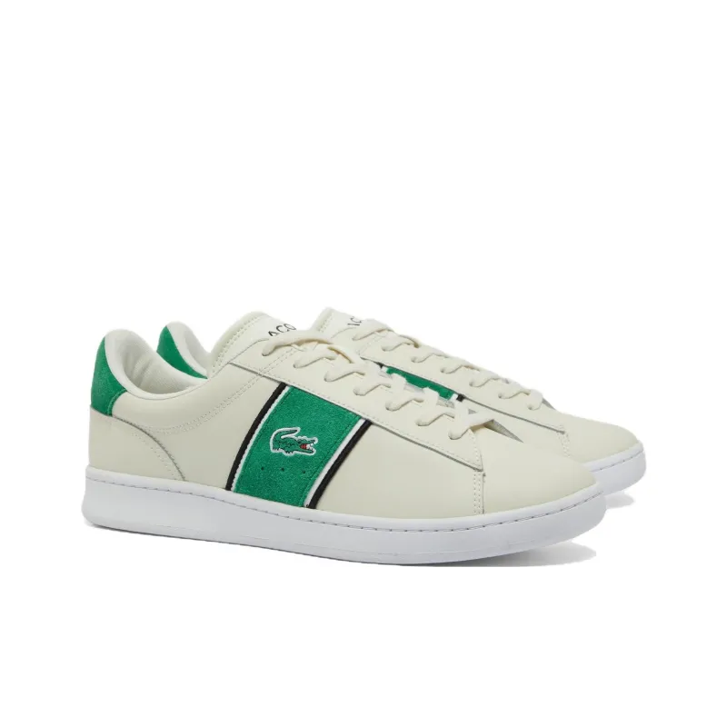 LACOSTE Carnaby Set CGR Low Top Skateboard Shoes Men's Beige Green-1